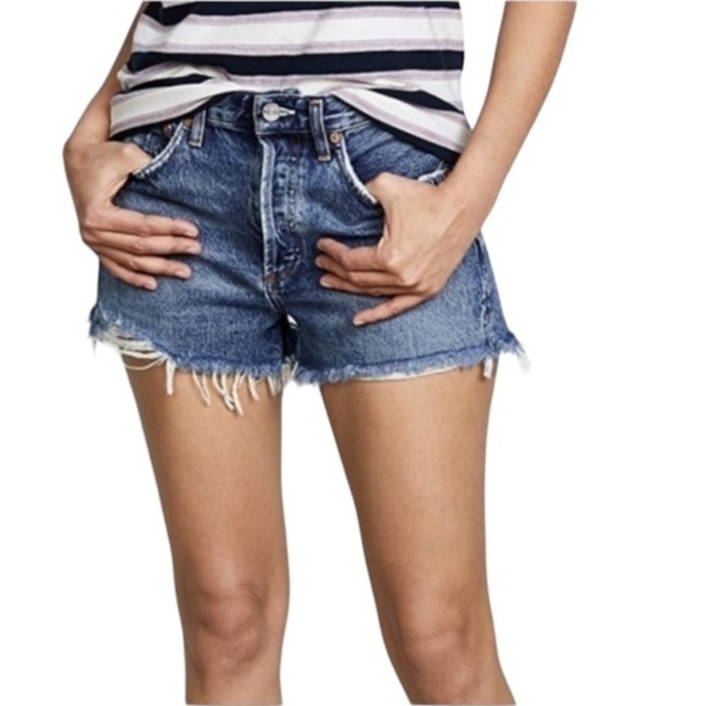REDONE LEVIS BOYFRIEND INDIGO HIGH WAIST 90’S CUTOFF DENIM SHORTS 23